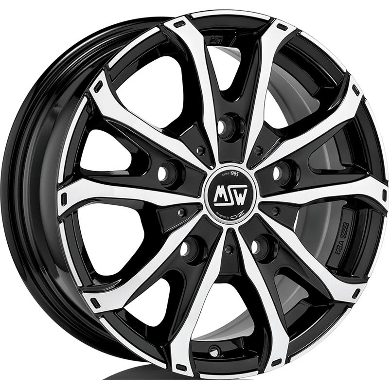 MSW 48 VAN 6 HOLES GLOSS BLACK FULL POLISHED 6 foriIveco Daily 2009